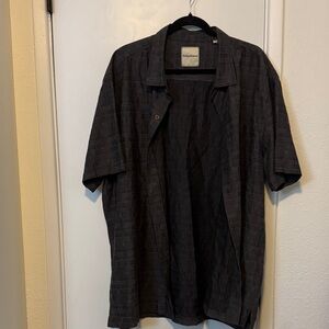 Tommy Bahama Short Sleeve Dark Charcoal Button-Up Shirt
